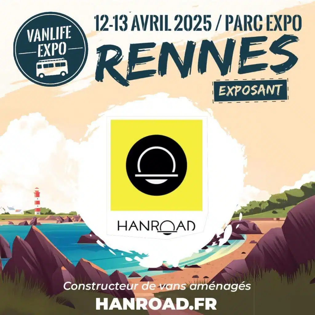 Affiche van life expo de rennes avec le logo Hanroad.